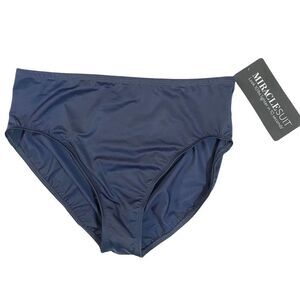 NEW Miraclesuit solid navy blue Basic Swim Bikini Bottom panties Sz 18‎